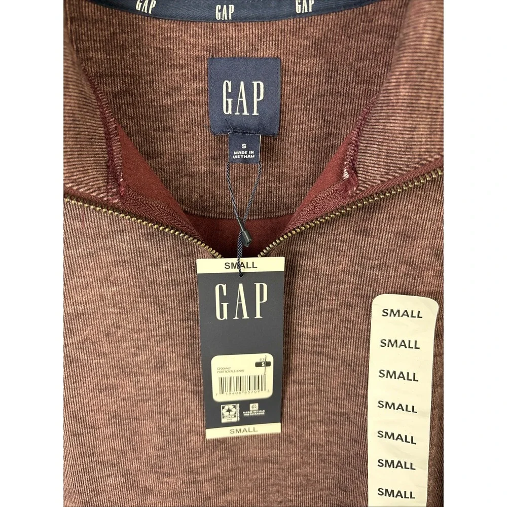 Gap Men Half Zip Pullover Sweater Port Royale Maroon Small NWT
